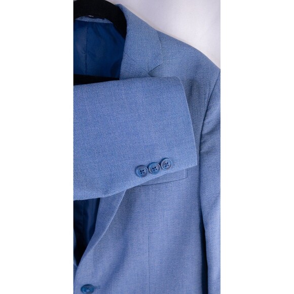 Nautica  2-piece Suit Textured Blue 2 Button Jacket Blazer Boys 16 Pants 28X25 - Picture 7 of 16